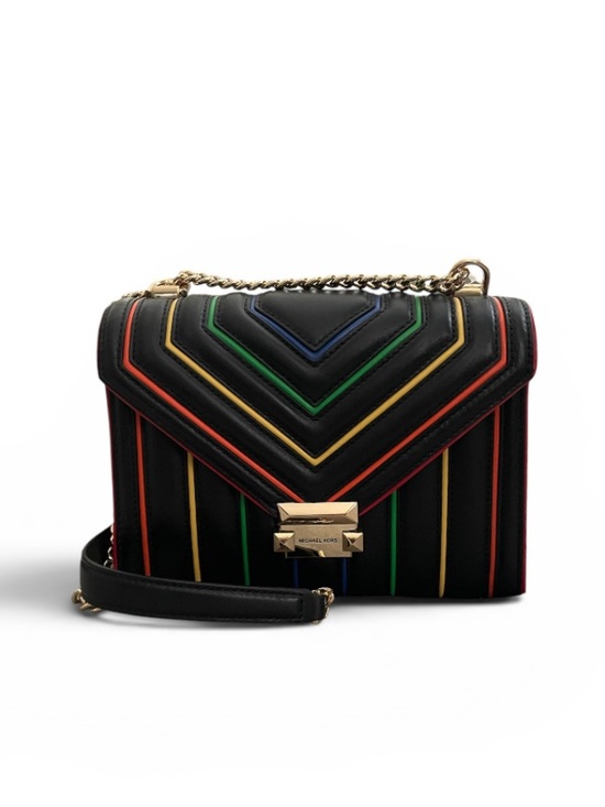 Michael Kors Handbags - Michael Kors Black Striped Multicolor Whitney Bag